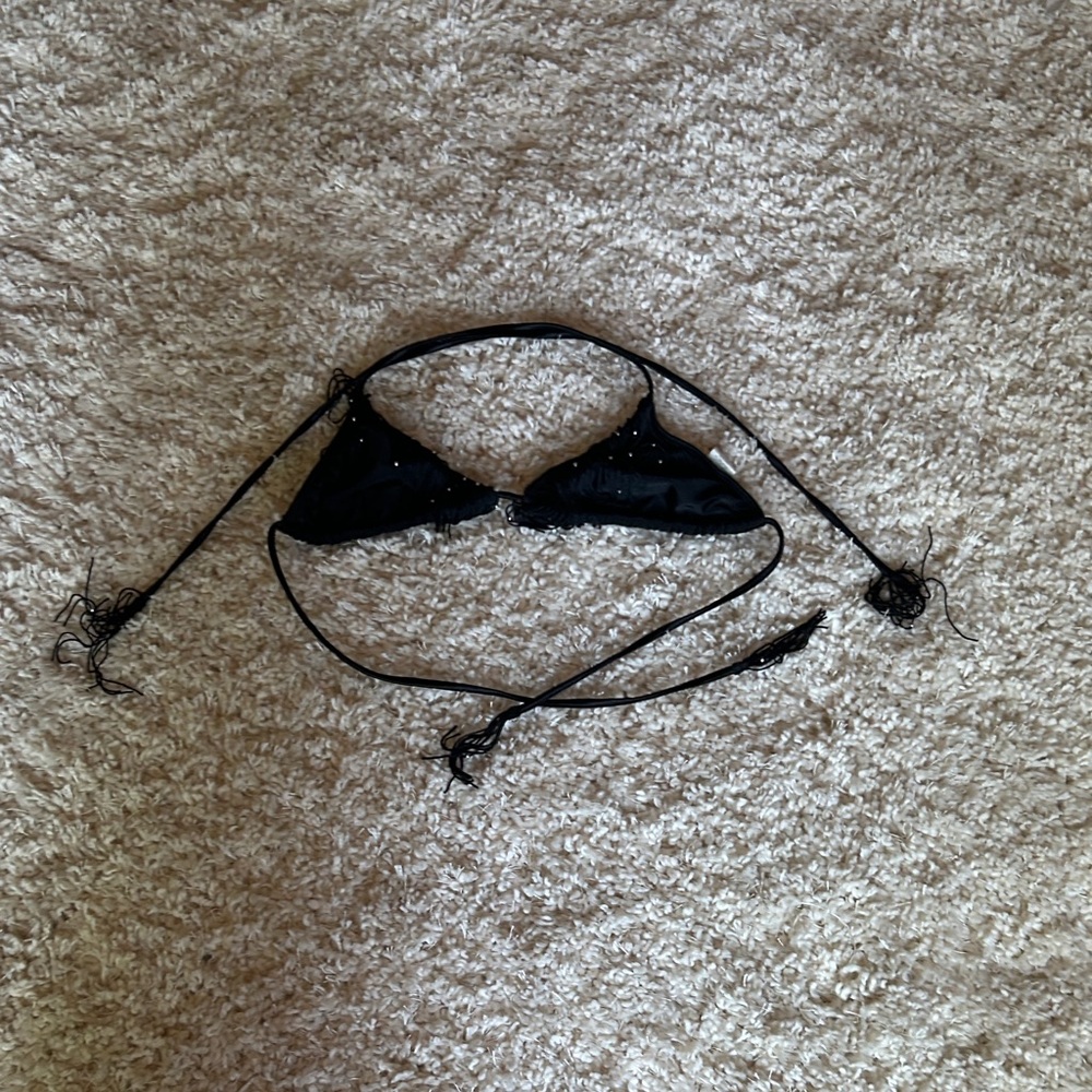 Elegant Black Triangle Bikini Top